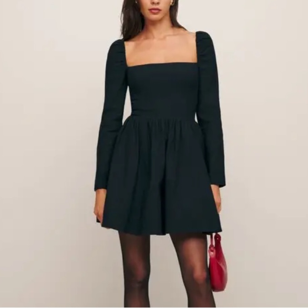 NEW Reformation Black Long Sleeve Parmida Mini Dress NWT BNWT Size 6 S / M